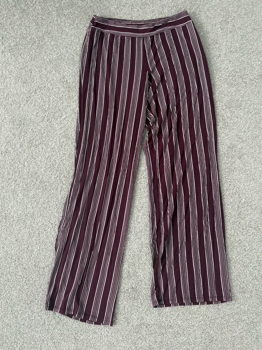 Soma Burgundy & White Striped Knit Skirt